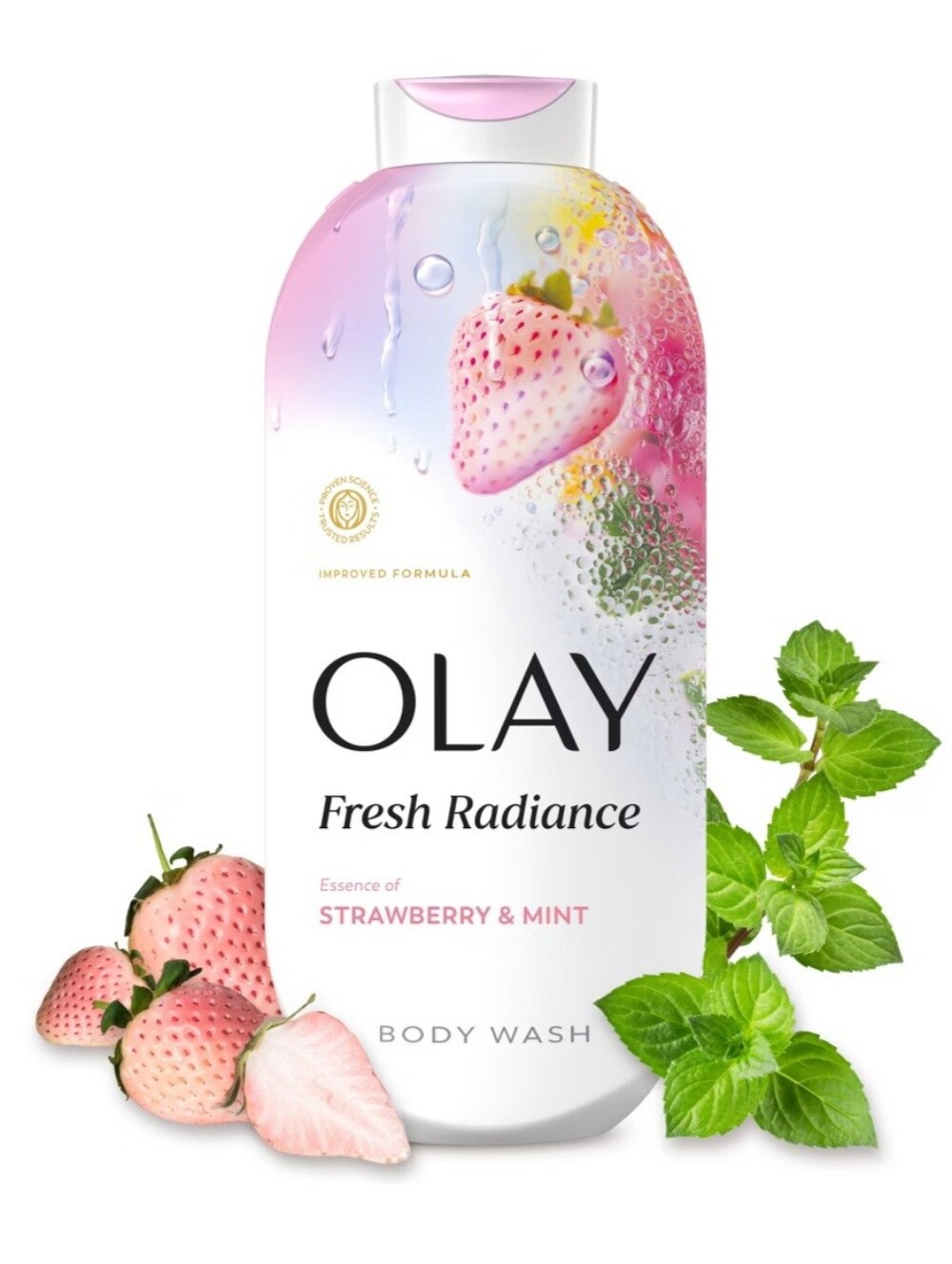 Olay Fresh Radiance Body Wash Strawberry & Mint 22 Ounce Large Bottle Skincare